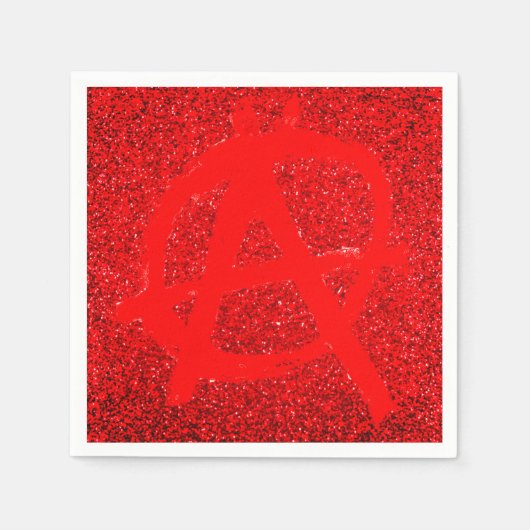 Serviette En Papier Symbole d'anarchie rouge grungy (Devant)