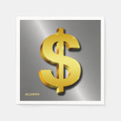Serviette En Papier Symbole d'argent or Dollar Sparkling (Devant)