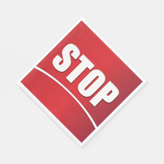 Serviette En Papier Symbole d'arrêt rouge gras (Coin)
