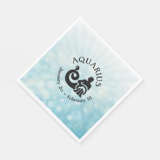 Serviette En Papier SYMBOLE D'Astrologie Aquarius Horoscope Symbole Zo (Coin)