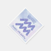 Serviette En Papier Symbole d'astrologie violette Cute Aquarius fête d (Coin)