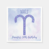 Serviette En Papier Symbole d'astrologie violette de Pretty Aries (Devant)