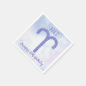 Serviette En Papier Symbole d'astrologie violette de Pretty Aries (Coin)