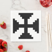 Serviette En Papier Symbole de croix noire en Pixel Art  (En situation)