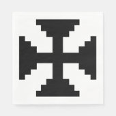 Serviette En Papier Symbole de croix noire en Pixel Art  (Devant)