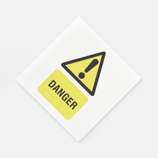 Serviette En Papier Symbole de danger jaune (Coin)