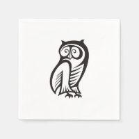 Symbole de hibou noir