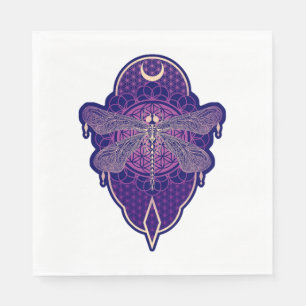 Serviette En Papier Symbole de la Fleur Mandala de Vie Géométrique