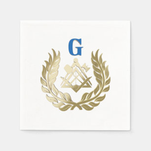 Serviette En Papier Symbole de la maçonnerie d'or