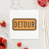 Serviette En Papier Symbole de la route Detour (En situation)