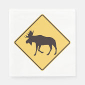 Serviette En Papier Symbole de la route Moose (Devant)