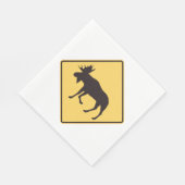 Serviette En Papier Symbole de la route Moose (Coin)