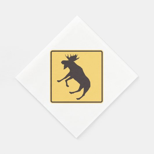 Serviette En Papier Symbole de la route Moose (Coin)