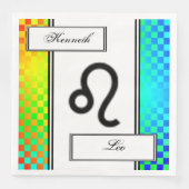 Serviette En Papier Symbole de Leo Zodiac Standard par Kenneth Yoncich (Devant)