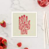 Serviette En Papier Symbole de main médicale rouge soins de santé (En situation)