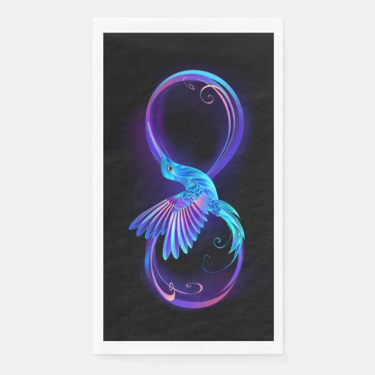 Serviette En Papier Symbole de Neon Infinity par Glowing Hummingbird (Devant)