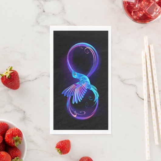 Serviette En Papier Symbole de Neon Infinity par Glowing Hummingbird (En situation)