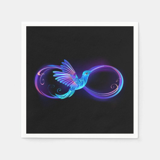 Serviette En Papier Symbole de Neon Infinity par Glowing Hummingbird (Devant)