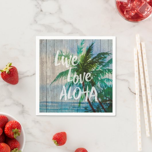 Serviette En Papier Symbole de plage Aloha Palm Tree (En situation)