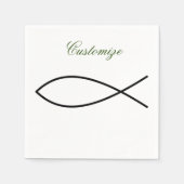 Serviette En Papier Symbole de poisson chrétien Ichthys Thunder_Cove (Devant)