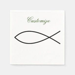 Serviette En Papier Symbole de poisson chrétien Ichthys Thunder_Cove