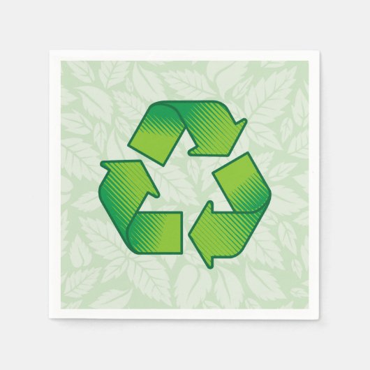 Serviette En Papier Symbole de recyclage (Devant)