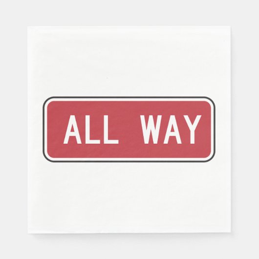 Serviette En Papier Symbole de rue Rouge tout-en-long (Devant)