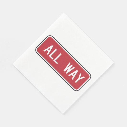 Serviette En Papier Symbole de rue Rouge tout-en-long (Coin)