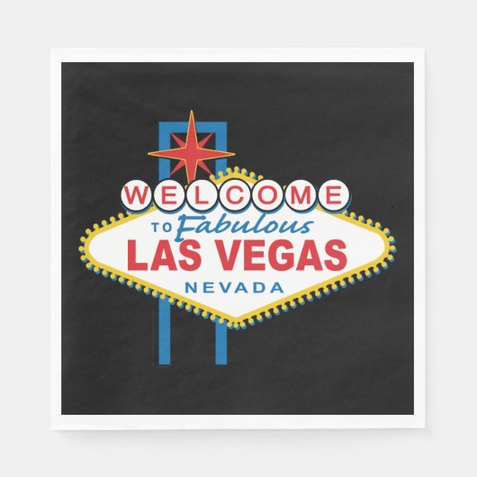 Serviette En Papier SYMBOLE DES MOTS D'ACCUEIL À Las Vegas (Devant)