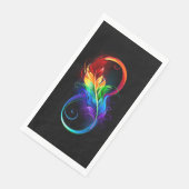 Serviette En Papier Symbole d'infini avec plume arc-en-ciel (Coin)