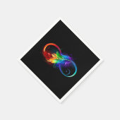 Serviette En Papier Symbole d'infini avec plume arc-en-ciel (Coin)