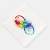 Serviette En Papier Symbole d'infini avec plume arc-en-ciel (Coin)