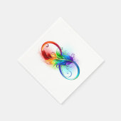 Serviette En Papier Symbole d'infini avec plume arc-en-ciel (Coin)
