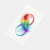 Serviette En Papier Symbole d'infini avec plume arc-en-ciel (Coin)