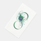 Serviette En Papier Symbole d'infini avec plume de paon (Coin)