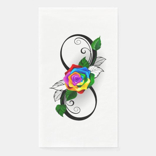 Serviette En Papier Symbole d'infini avec Rose arc-en-ciel (Devant)