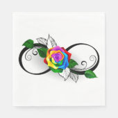 Serviette En Papier Symbole d'infini avec Rose arc-en-ciel (Devant)