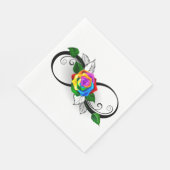 Serviette En Papier Symbole d'infini avec Rose arc-en-ciel (Coin)