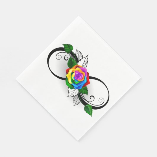 Serviette En Papier Symbole d'infini avec Rose arc-en-ciel (Coin)