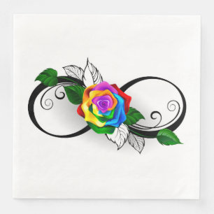 Serviette En Papier Symbole d'infini avec Rose arc-en-ciel