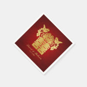 Serviette En Papier Symbole du bonheur double des Inséparables chinois (Coin)