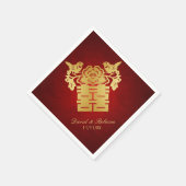 Serviette En Papier Symbole du bonheur double des Inséparables chinois (Coin)