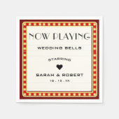 Serviette En Papier Symbole du cinéma rétro Mariage rouge (Devant)