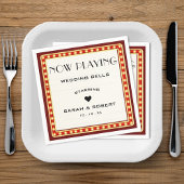 Serviette En Papier Symbole du cinéma rétro Mariage rouge