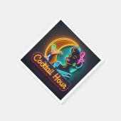 Serviette En Papier SYMBOLE DU NEON DU MILIEU DU SIÈCLE Cocktail Hour (Coin)