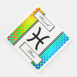 Serviette En Papier Symbole du zodiaque Poissons Standard par Kenneth