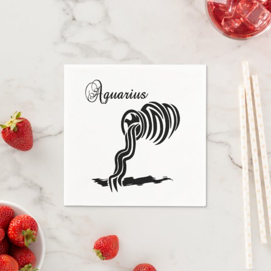 Serviette En Papier Symbole et signe du zodiaque Aquarius (En situation)