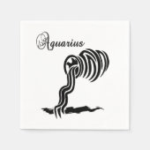 Serviette En Papier Symbole et signe du zodiaque Aquarius (Devant)