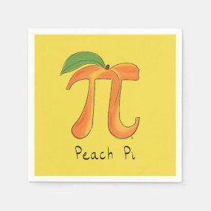 Serviette En Papier Symbole Funny Math Peach Pi drôle