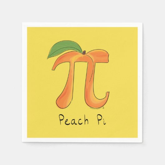 Serviette En Papier Symbole Funny Math Peach Pi drôle (Devant)